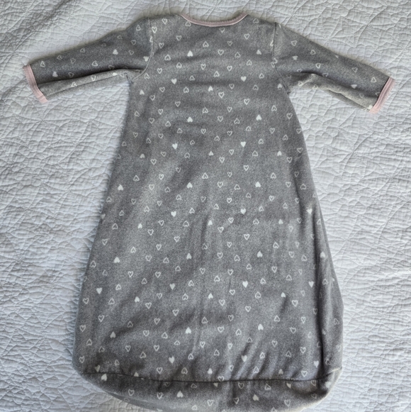 Carter's Grey Fleece 6-9 Month Clouds And Hearts Baby Sleep Sack - Picture 7 of 7